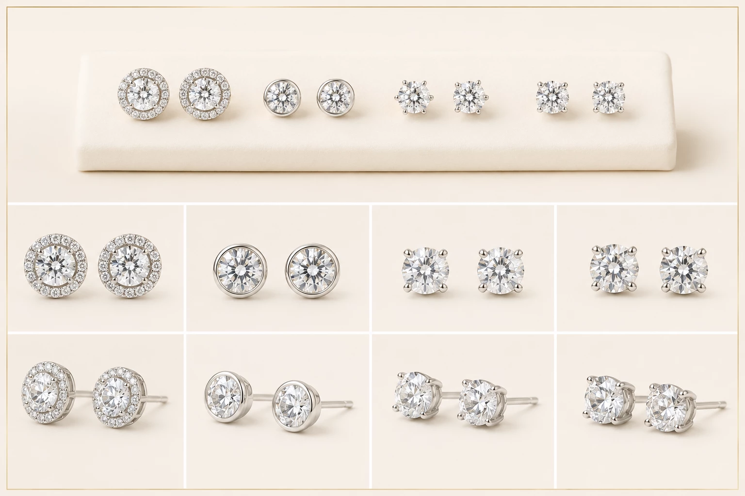 Diamond Solitaire Stud Earrings
