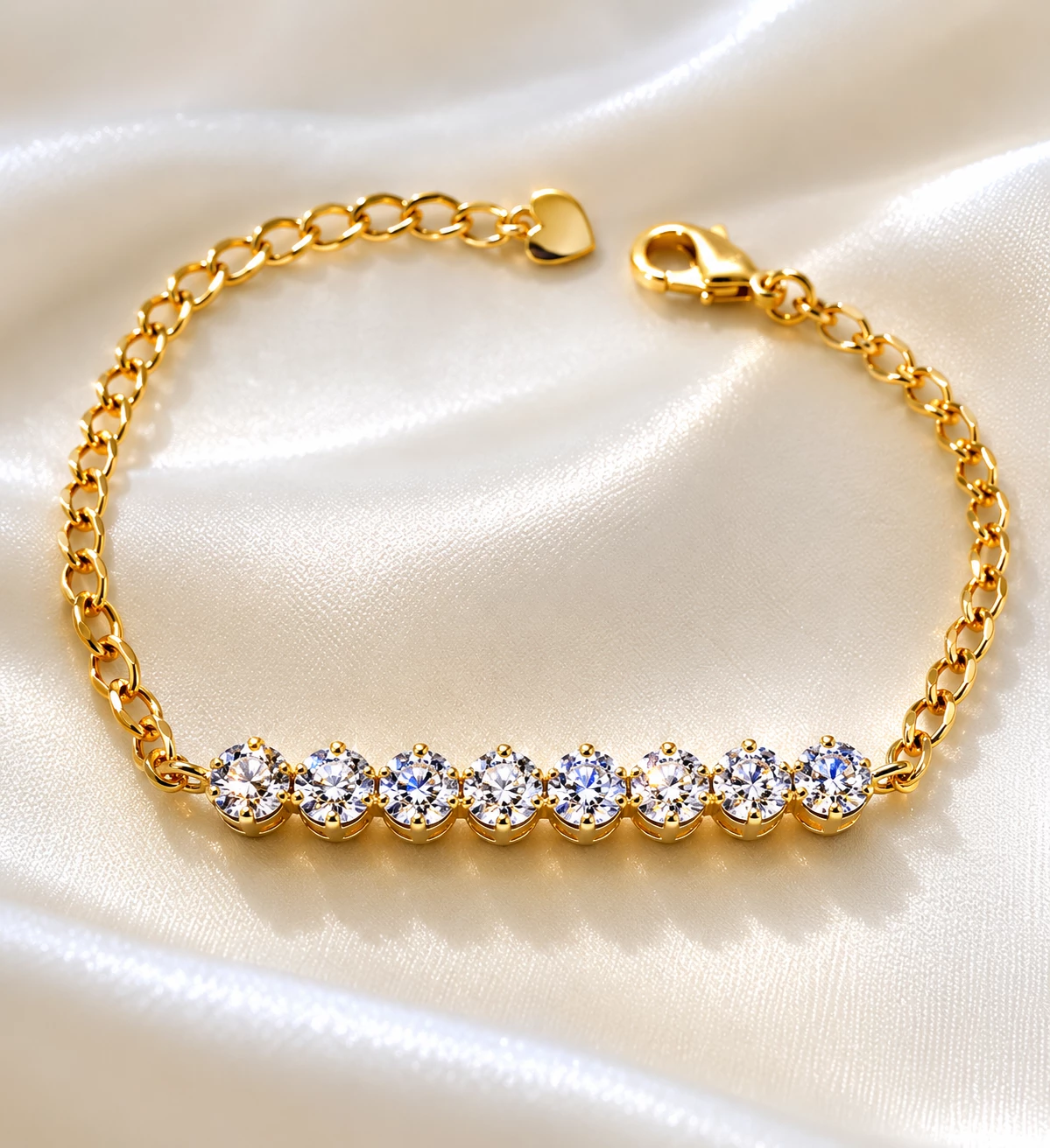 Lab diamonds 8 links bracelet