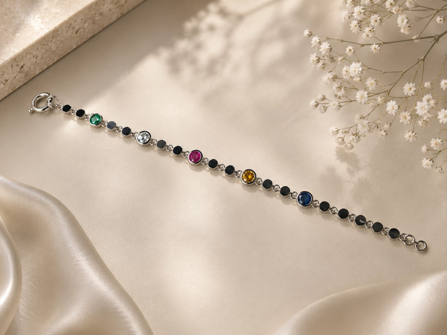 Multy gems bracelet