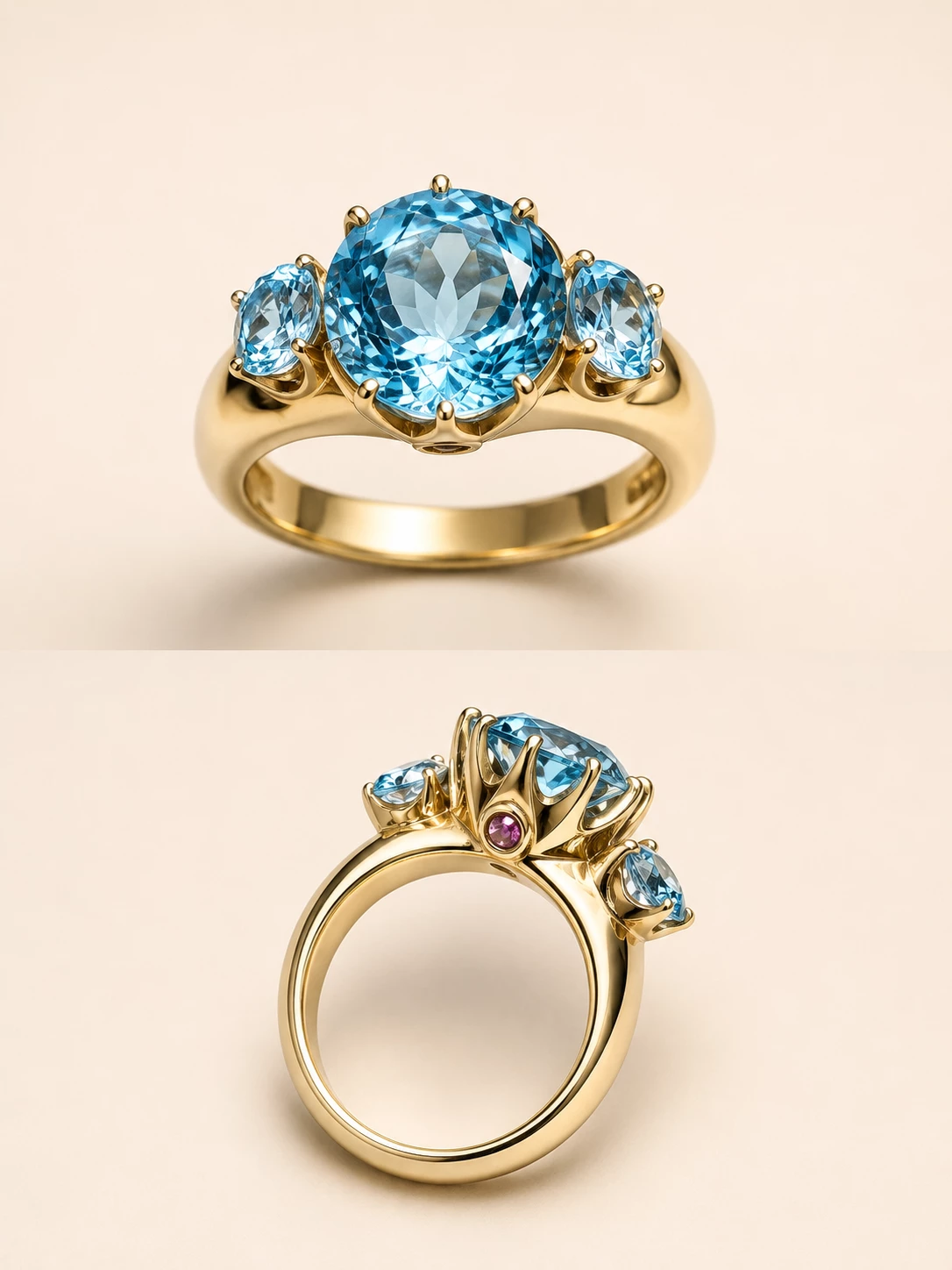 Topaz 11.8ct 9ct yellow handcraft big ring