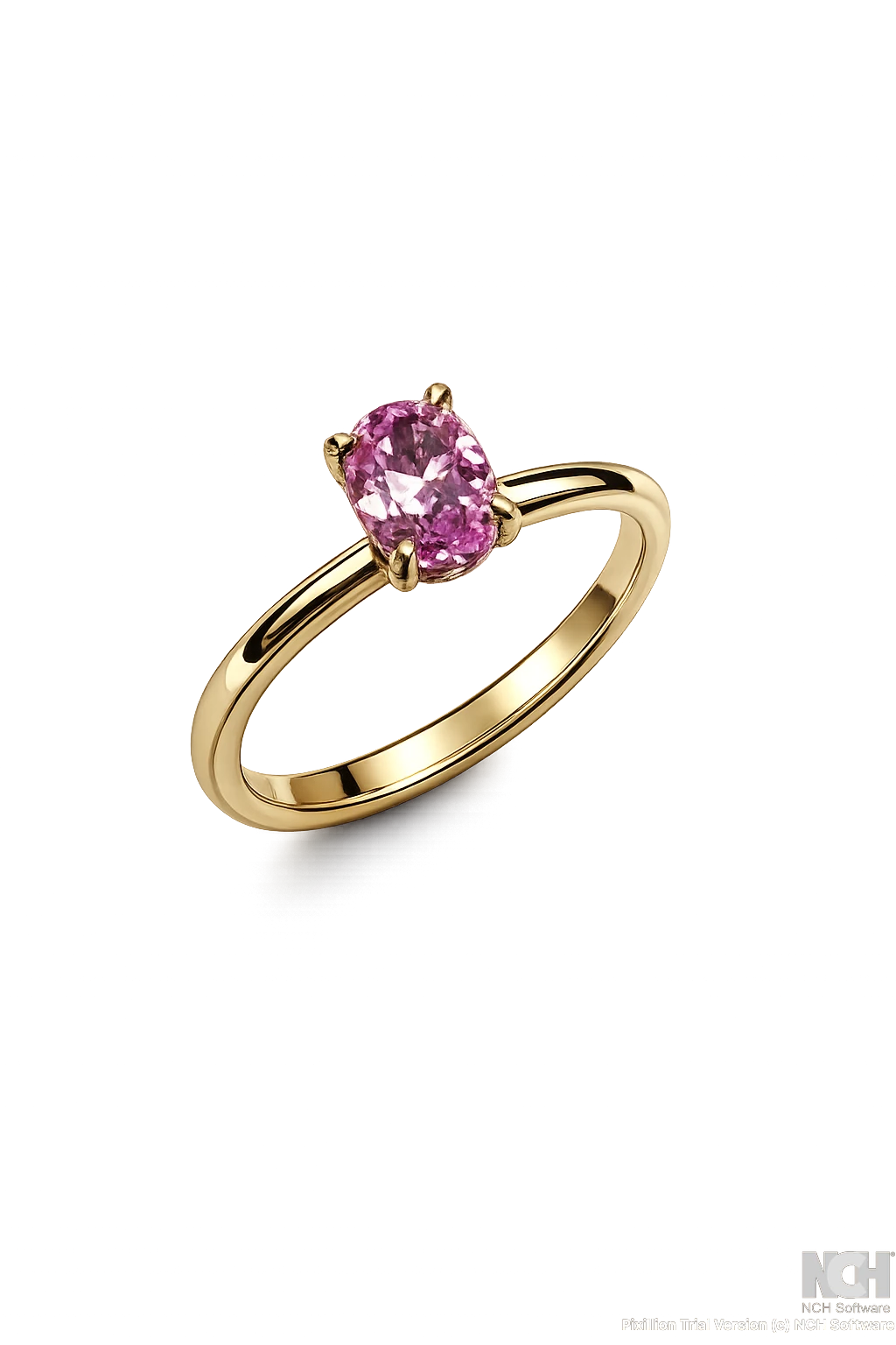 Pink Sapphire & 18ct rose gold engagement ring