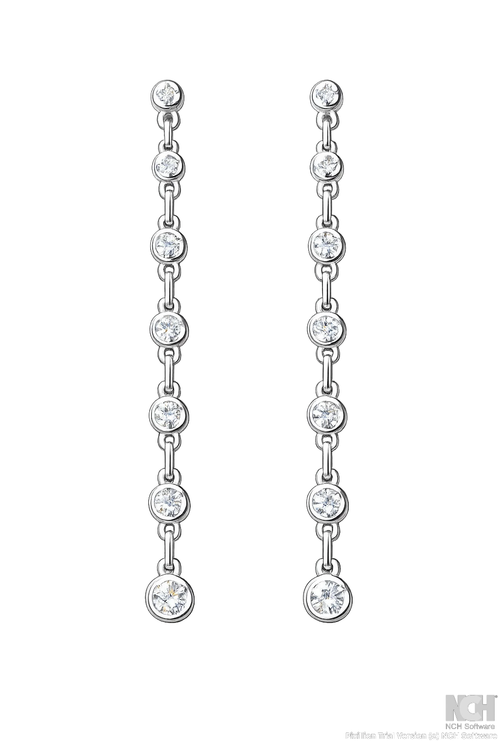 Linear Diamond Drop Earrings