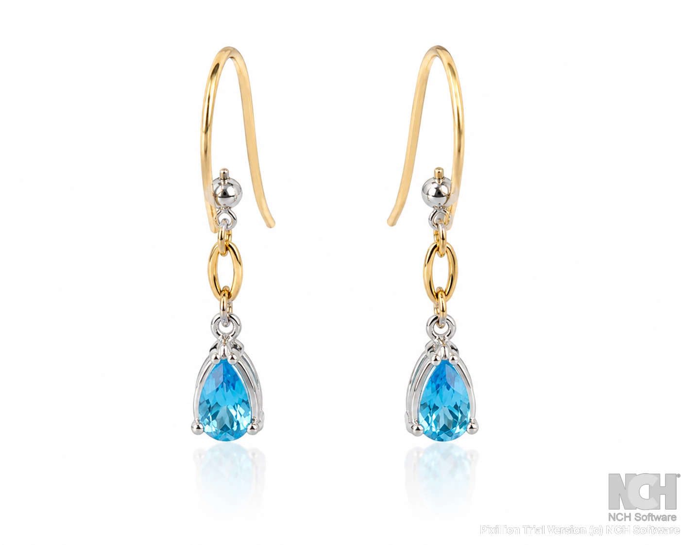 Topaz illusion setting Drop earrings , handcreaft