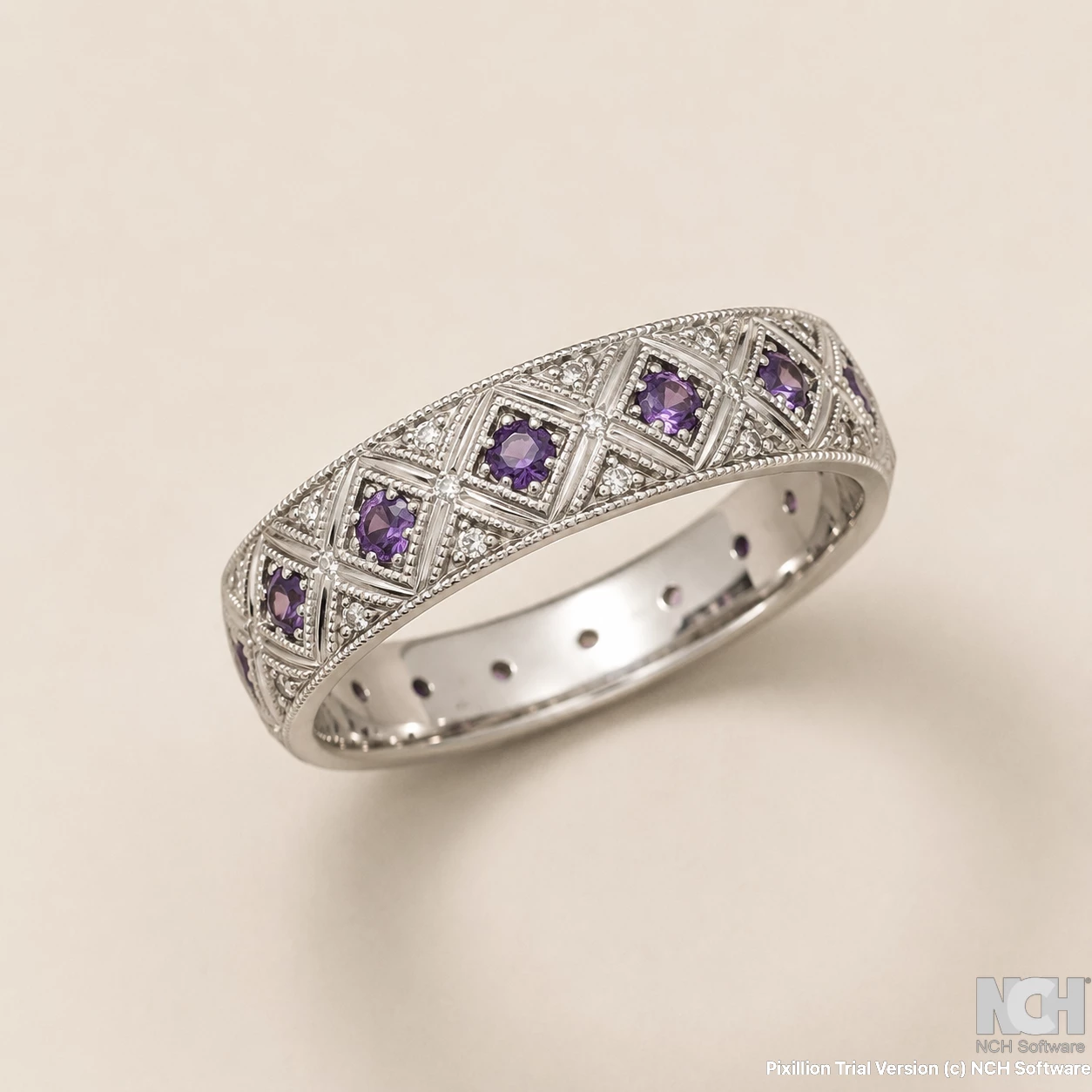 9ct(w) 30dia+10 amethyst handcraft
