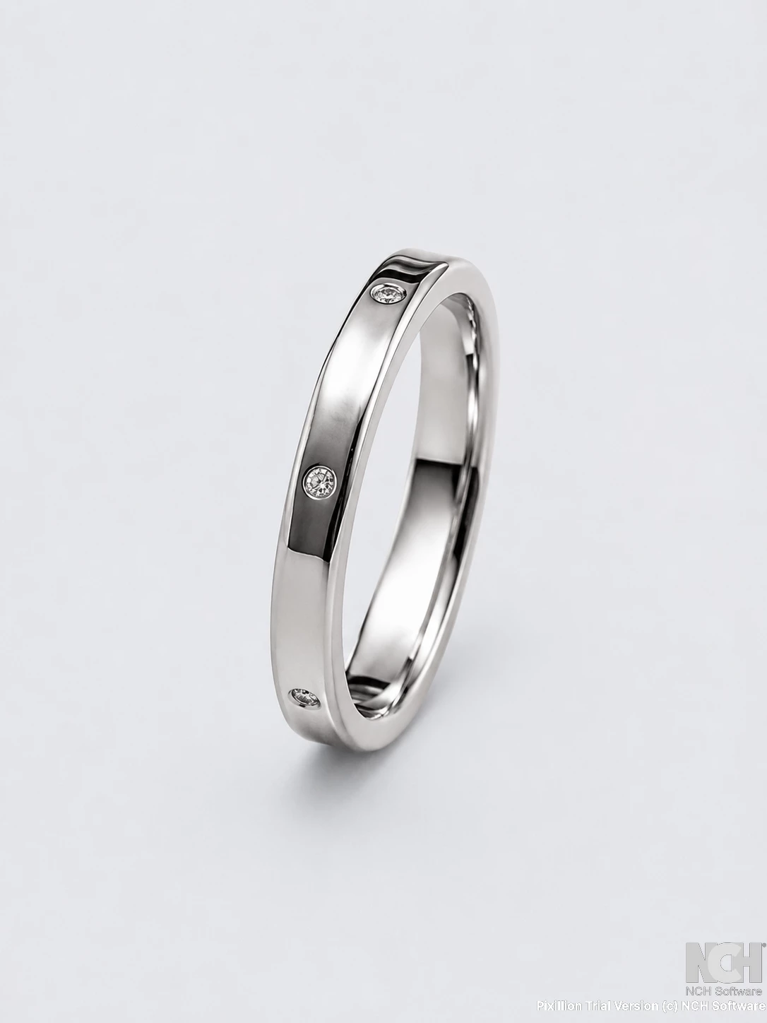 plain band with diamonds wedding band