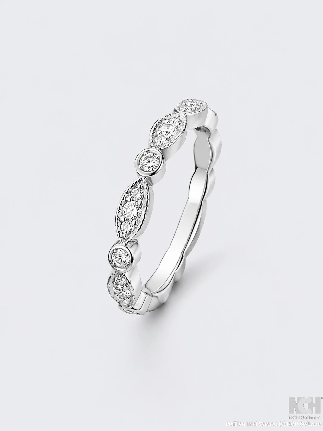 Milgrain handcraft Wedding ring to fit Engagement ring
