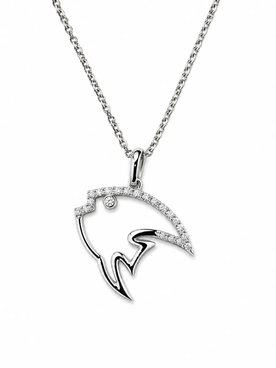 plat  preety  fish pendant 18 ct white gold