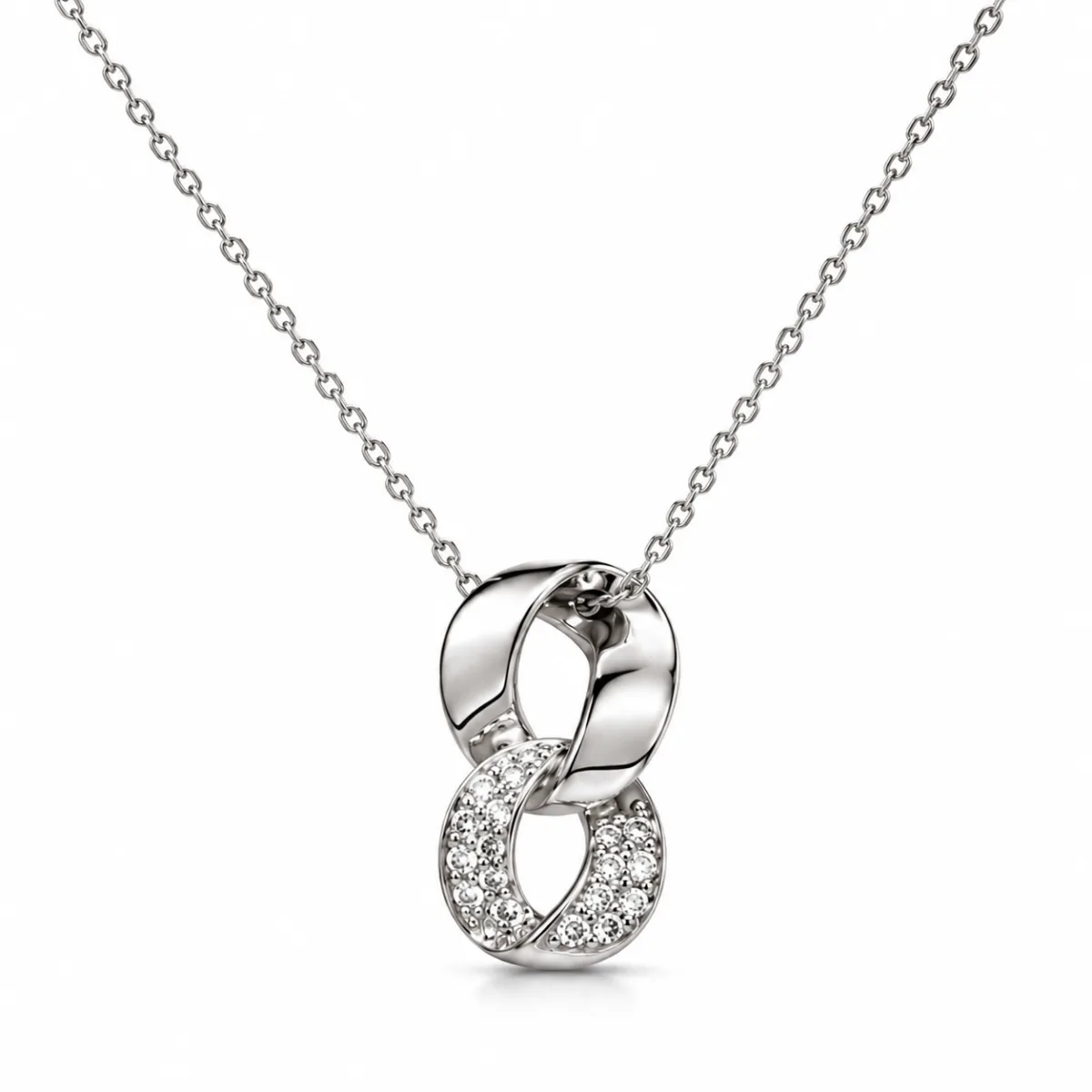eternity round pendant 18ct white gold