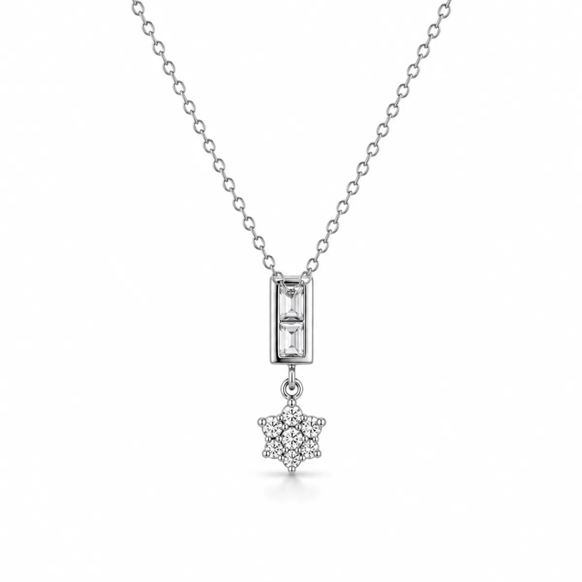 snowflake pendant 18ct white gold