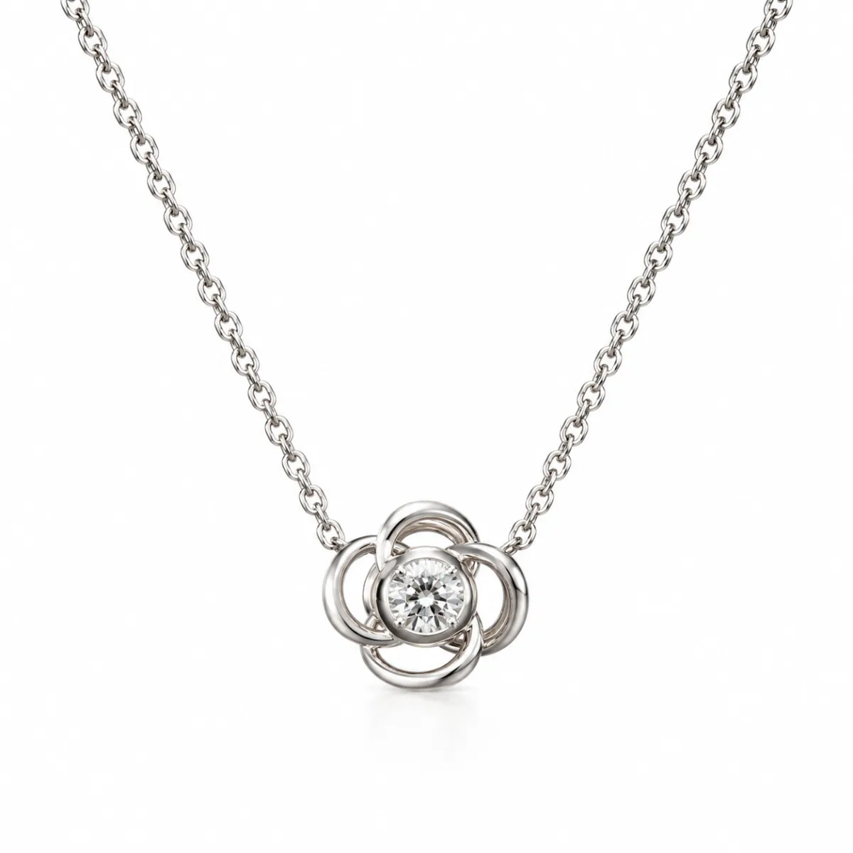 flower  1.5pt dia 18ct white gold