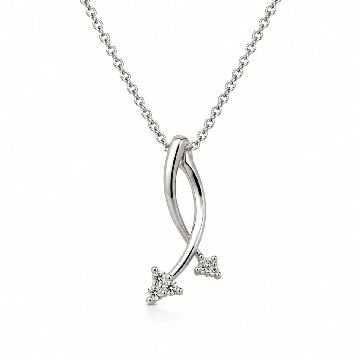 MQ 4 diamonds pendant 18ct white gold