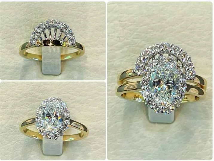 Wedding ring to fit to engagement ring . Handcreaft