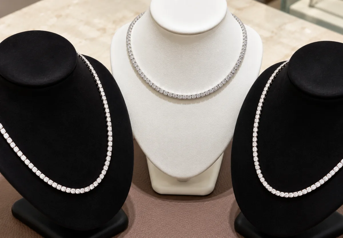 Natural Diamond Tennis Necklace in 18ct White Gold — J&C Jewellers Sydney
