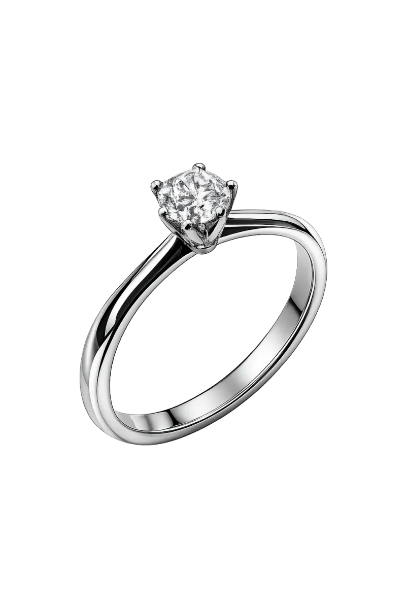 Naturl 0.5 ct D/VVS Diamond Solitaire Ring
