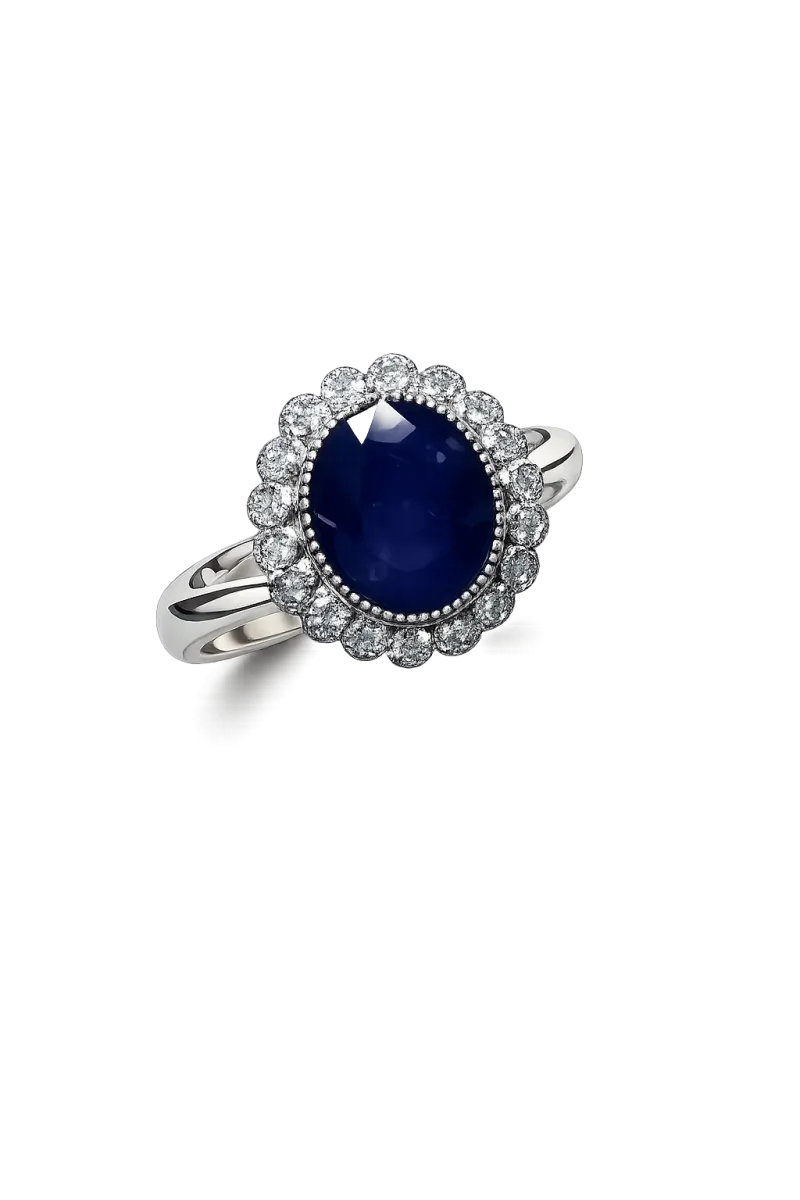 Blue Sapphire Diana Ring