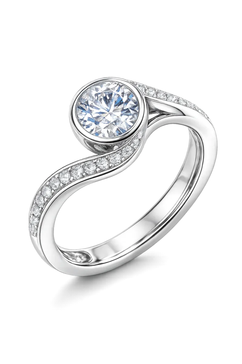 Bezel Twist Engagement Ring