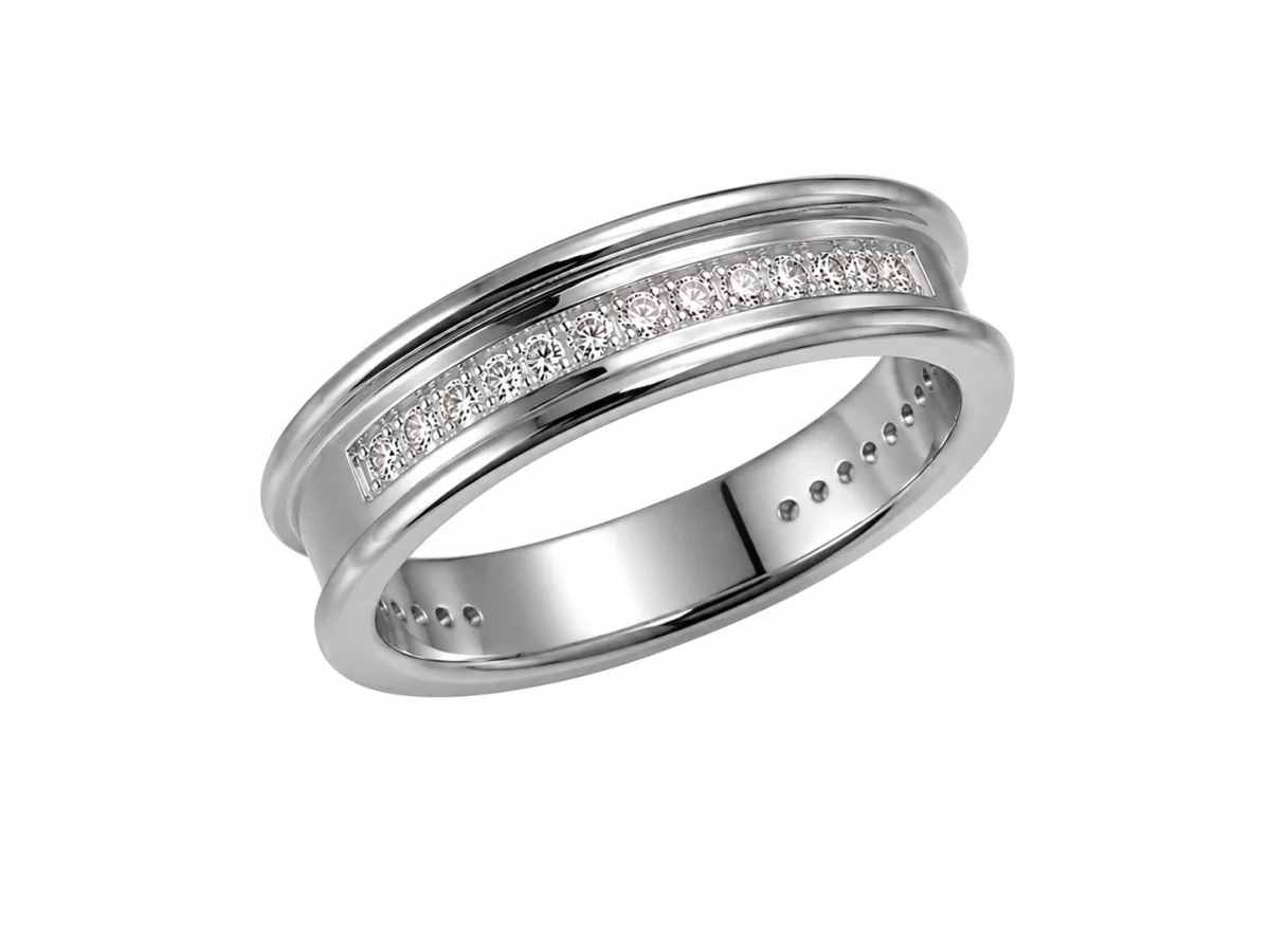 Channel Diamond Wedding Band