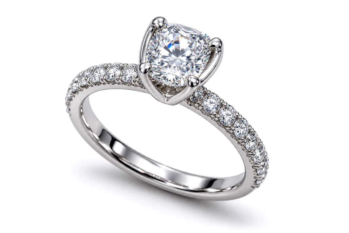 Cushion Diamond Pavé Ring