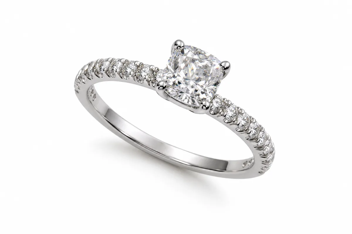 Cushion Diamond Pavé Ring photo 3