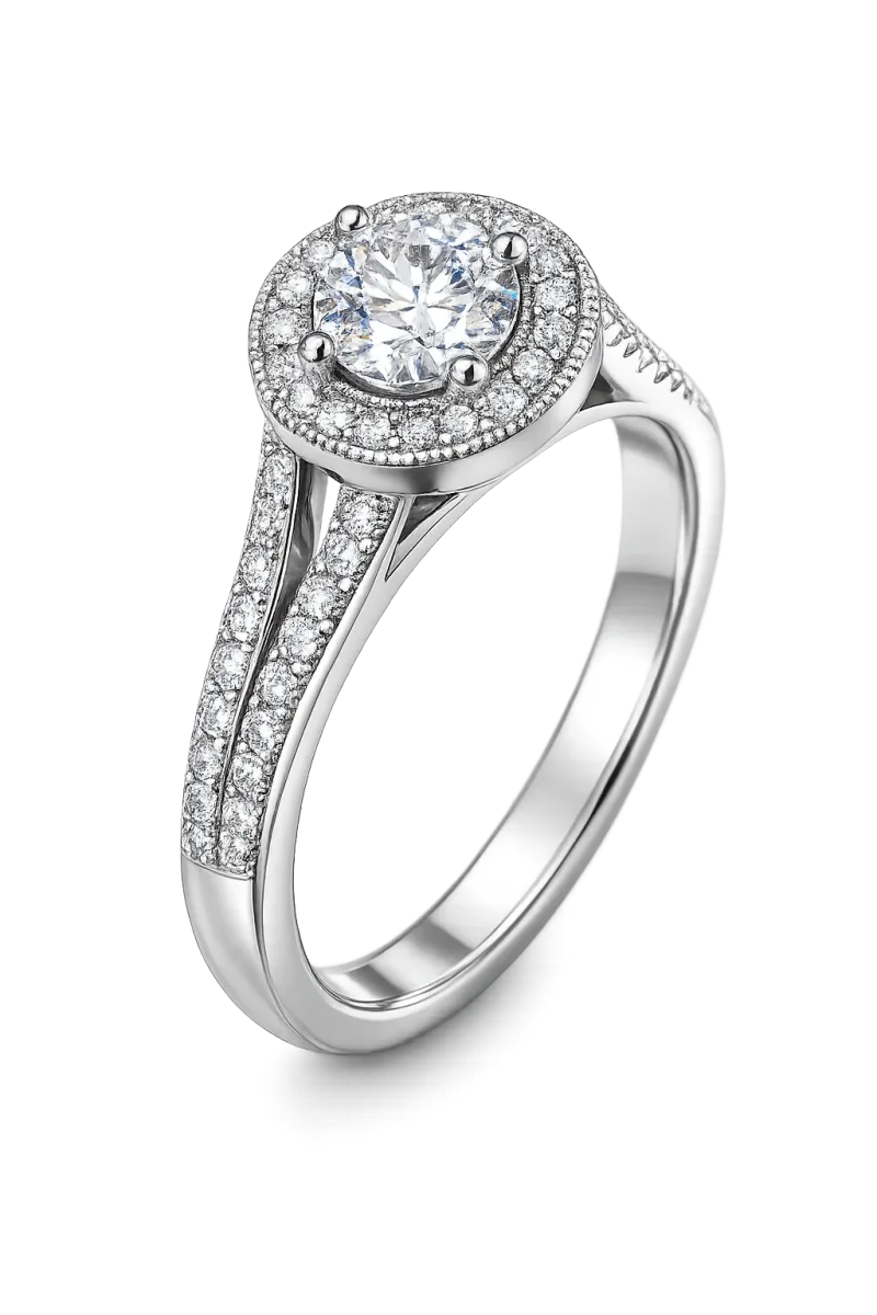 Round Diamond Halo Ring